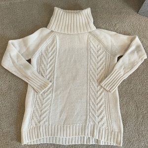 American Eagle l Cream Turtleneck Tunic Sweater l Size SP